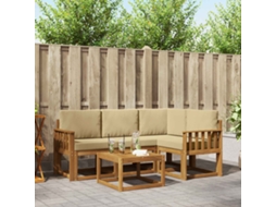Vidaxl Conjunto De Sofás Para Exterior 5 Unid. Natural E Bege