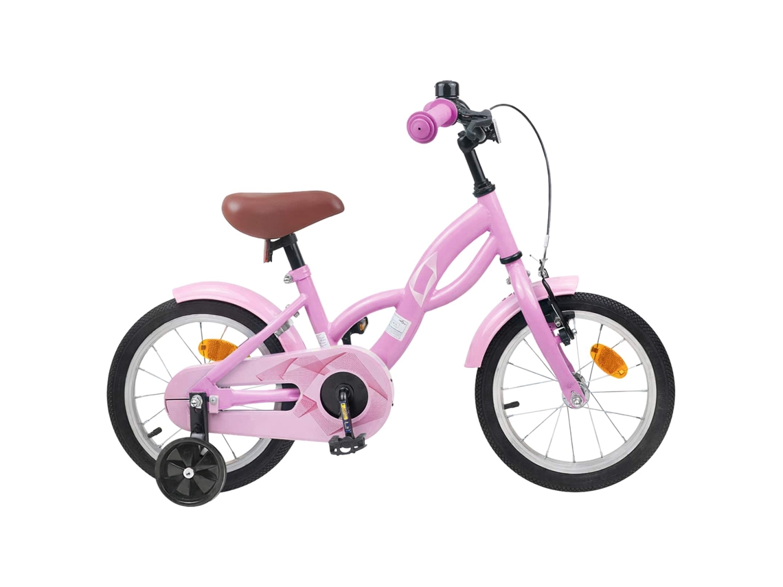 Vidaxl Bicicleta Infantil 12 Polegadas Para 2-4 Anos Rosa Claro