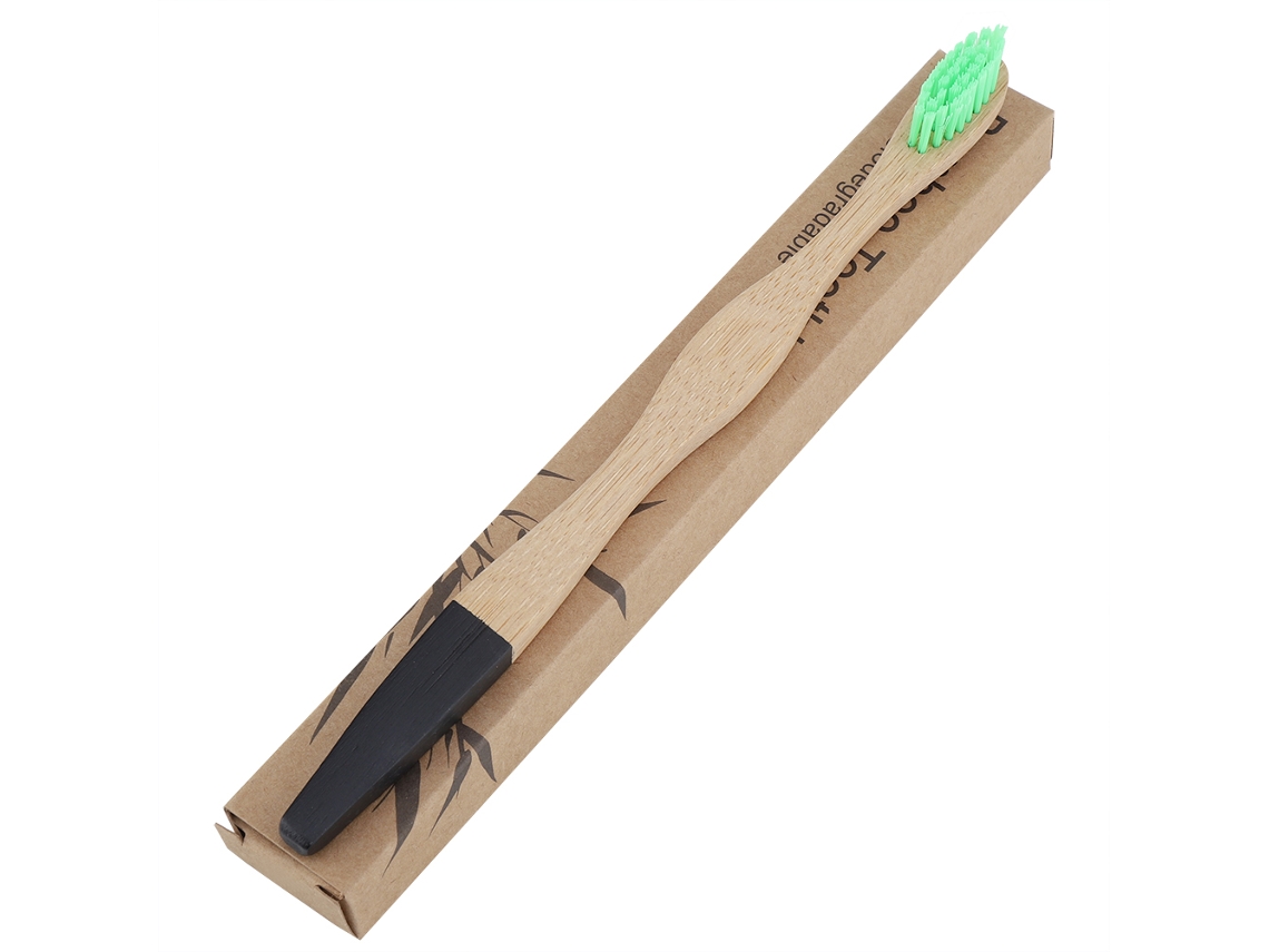 Escova de Dentes S/MARCA de bambu ecológica, cerdas macias, 6 cores