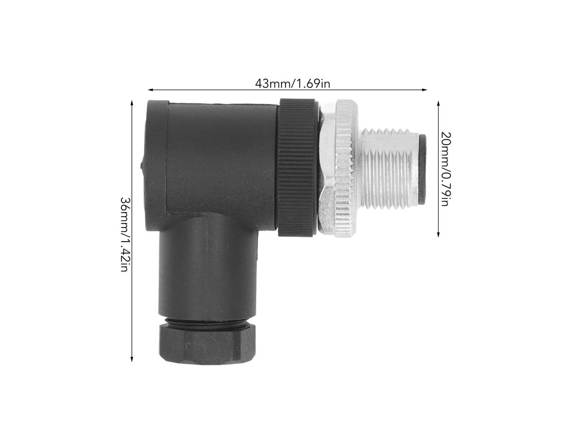Laxiscreed Conector Metálico M12 À Prova D'água Para Aviação, Painel Metálico De 4 Pinos