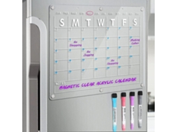 Calendário magnético para geladeira, apagável a seco, transparente, 40,6 x 30,4 cm, com 4 marcadores Slowmoose