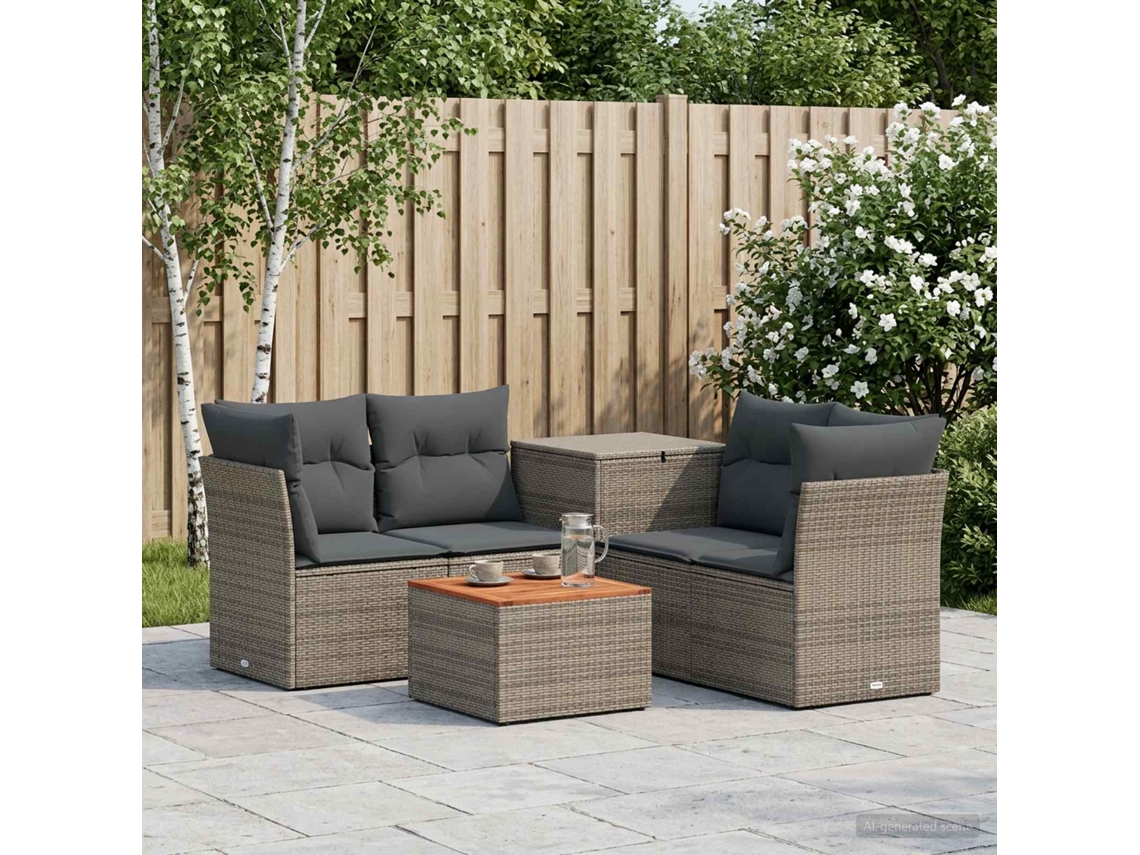 Vidaxl Conjunto De Sofás 6 Unid. Cinza E Cinza Escuro