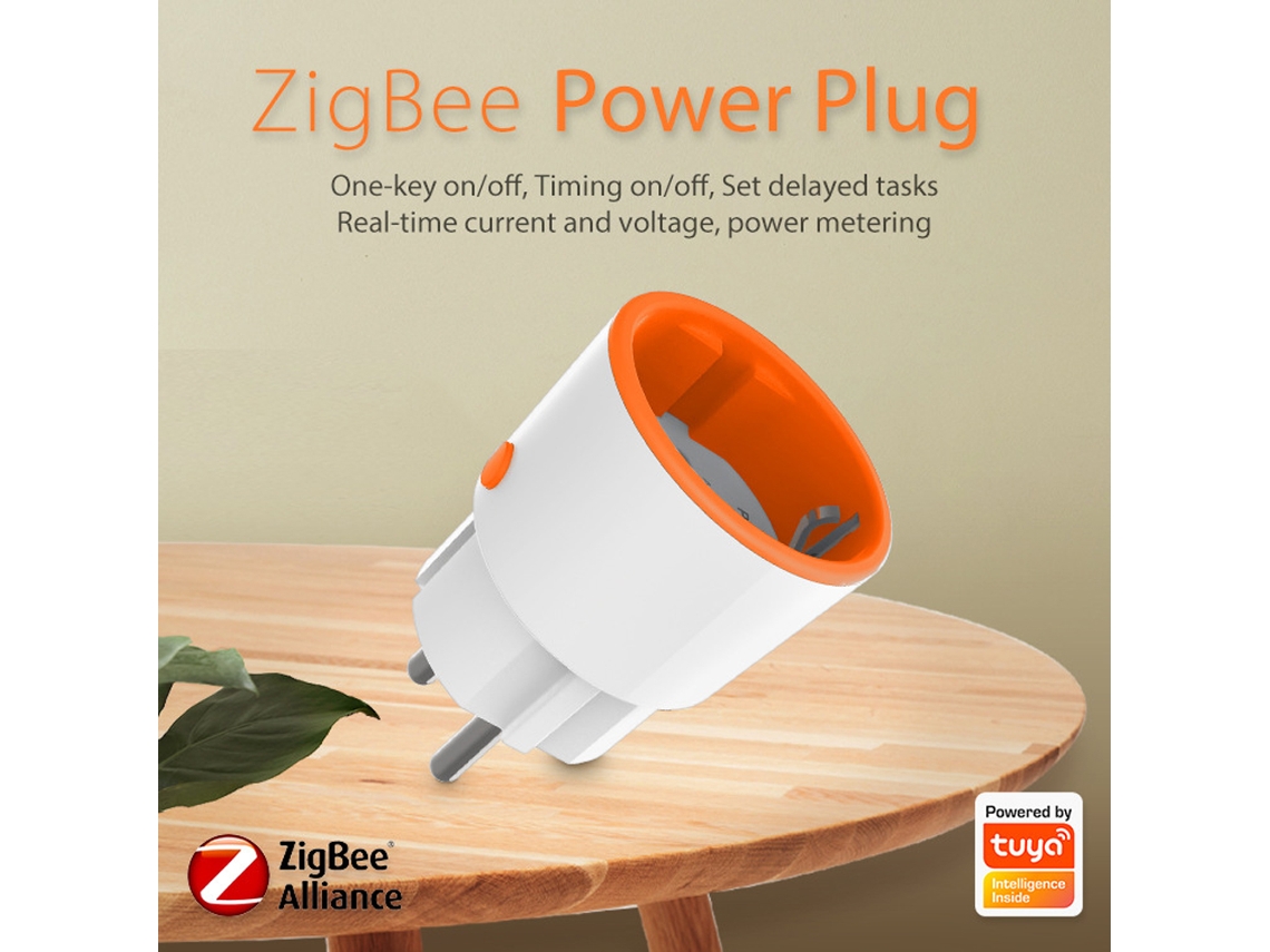 Enchufe Inteligente Zigbee 16a Eu Com Medidor De Potência E Controle Por App/alexa