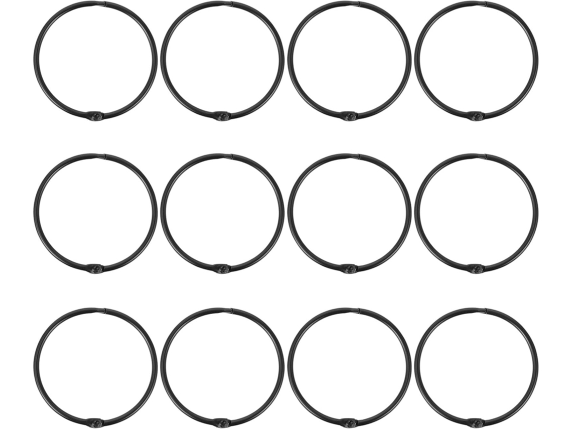 Anéis Circulares De Ferro Preto Reforçado, 12 Peças, Fáceis Usar,