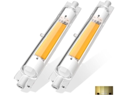 Lâmpadas Led R7s 118mm 30w Reguláveis, Branco Quente 3000k, Sem Cintilação Brilvibera