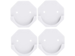 Conjunto De 4 Suportes Adesivos Em Abs Para Varão De Cortina, Com Suporte De Tensão Para Varões E Cortinas De Chuveiro, Cor Branca.