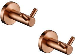 Conjunto De Torneira E Chuveiro Com Ganchos Toalha Em Ouro Rosa,