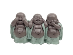 Figura Decorativa ZEN'LIGHT 3 Budas com Riso