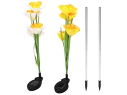 2026 luz Led Solar com 4 Flores de Narciso para Jardim, Pátio e Decoração de Jardineira Exterior