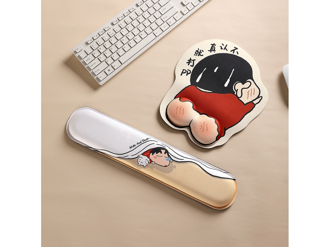 Almofada HEXINYIGJLY Apoio Punho Teclado Rato Espuma Memória para Gaming, escritório Shinchan | HEXINYIGJLY