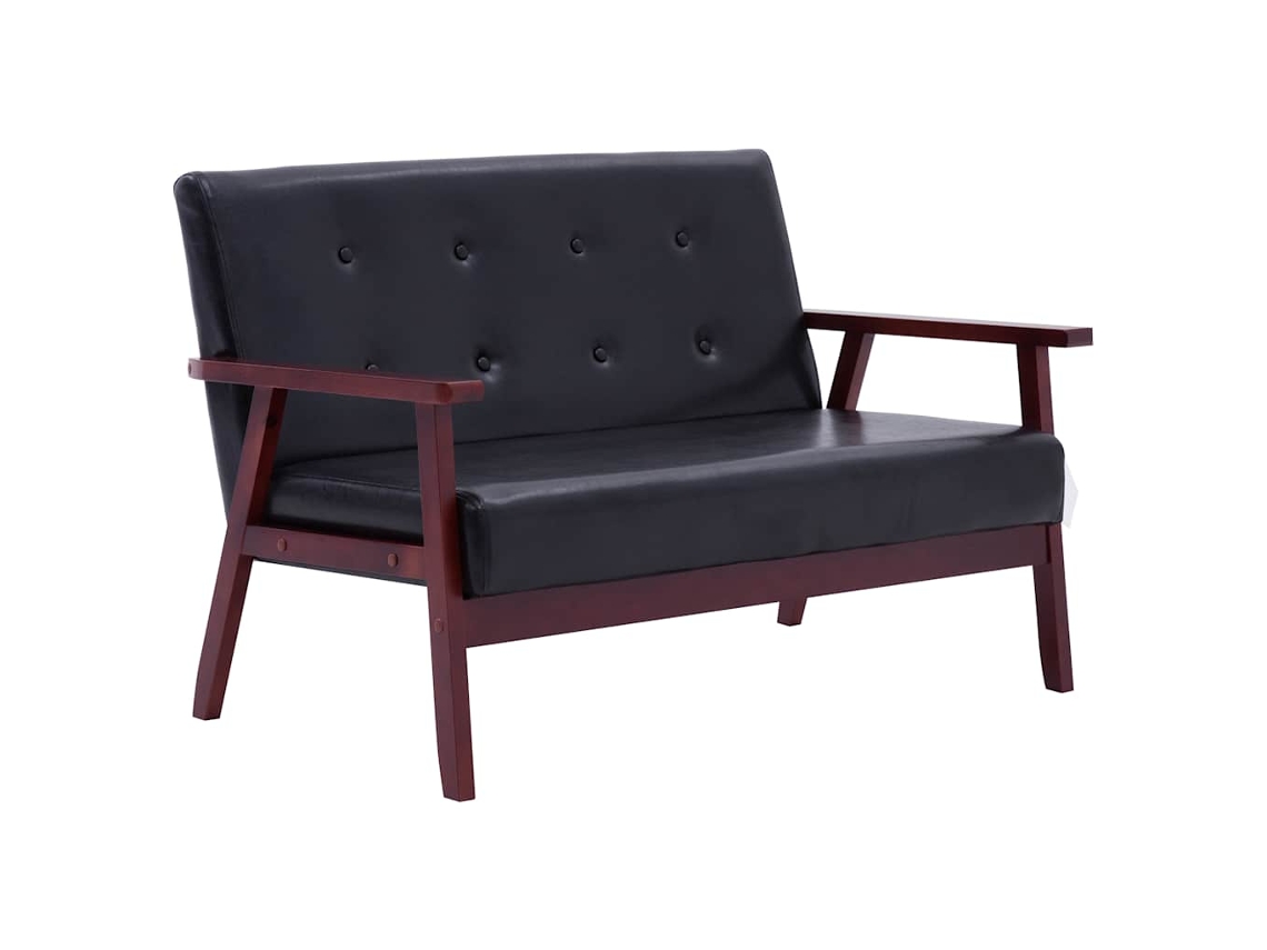 Maison Exclusive - Sofá De 2 Lugares Couro Artificial Preto
