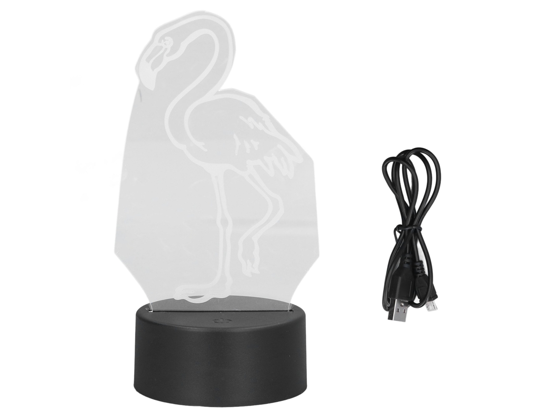 Luz Noturna 3d Pássaro 7 Cores Toque Usb Bateria Quarto