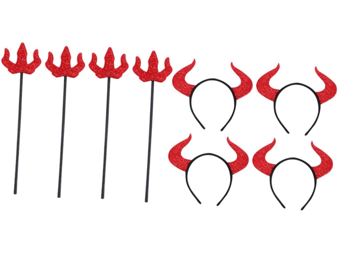 Conjunto De 4 Tiaras De Demônio, Acessórios De Cabelo Para Halloween, Cosplay, Confortáveis Para Festas.
