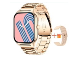 Smartwatch Com Monitoramento De Frequência Cardíaca Pressão Arterial E Oxigênio No Sangue Chamadas Bluetooth E Tela Grande Ouro Yunzii