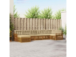 Vidaxl Conjunto De Sofás Para Exterior 7 Unid. Natural E Bege