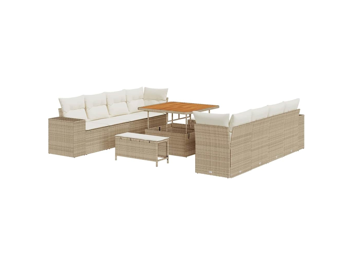 Sofá Modular Vidaxl Bege Vime Pe (100 X 100 X 71 Cm)