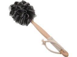 Escova De Banho Esfoliante Madeira Beaupretty Com Cabo Leve, Esponja De Carvão Bambu Preta Para Limpeza Suave Da Pele No