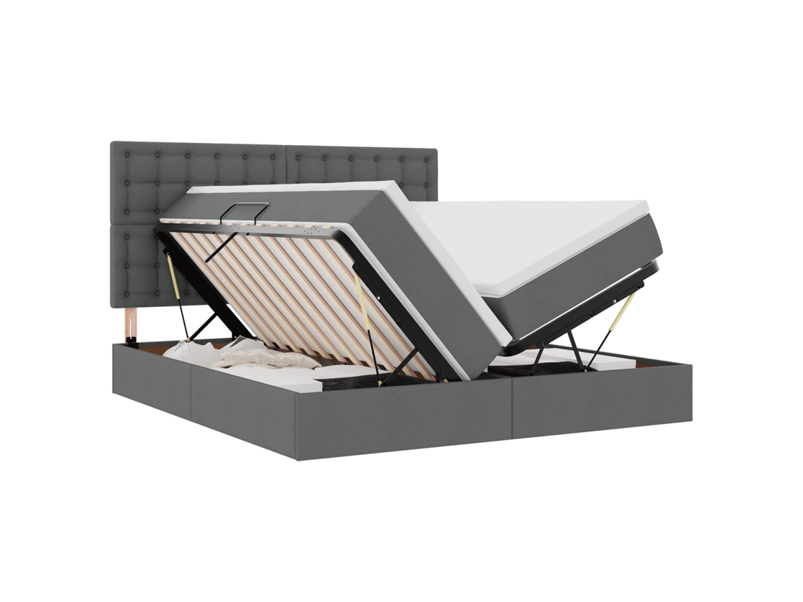 Cama de Armazenamento Led com Colchão Cinzento escuro MAISON EXCLUSIVE
