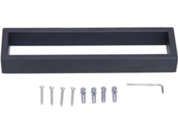 Suporte De Toalha Parede Em Aço Inoxidável Escovado Preto Fosco, Resistente, Para Banheiro E Cozinha, 26x7x3cm, 486g