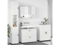 Vidaxl Conjunto De Móveis Para Banheiro 4 Pcs Branco Brilhante