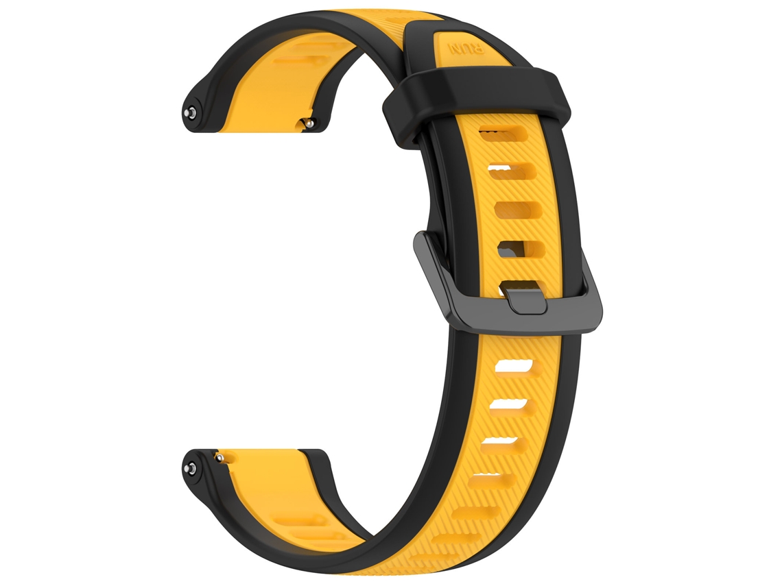 Pulseira Em Silicone Para Garmin Forerunner 165 (20 Mm) Preto Amarelo Hexinyigjly