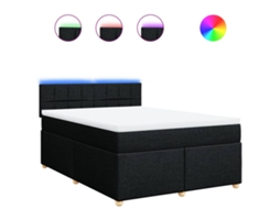 Box Spring Bed, Box Spring Beds Vidaxl Preto Tecido (140 X 190 Cm)