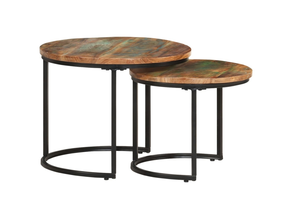 Nesting Table, Nesting Tables Vidaxl Marrom Madeira Recuperada (ø 40 X 34 Cm)