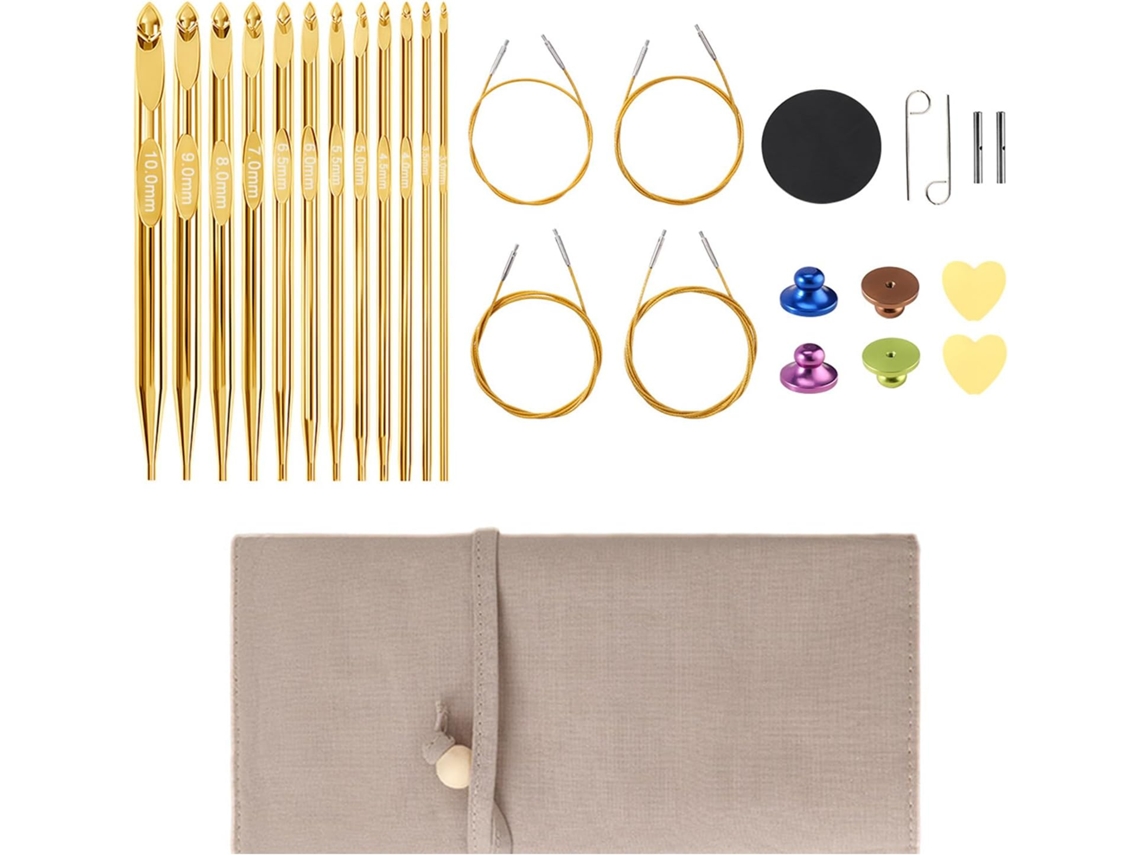 Conjunto De Ganchos Com Cabos Removíveis, De Metal, Bolsa De Armazenamento E Acessórios Intercambiáveis