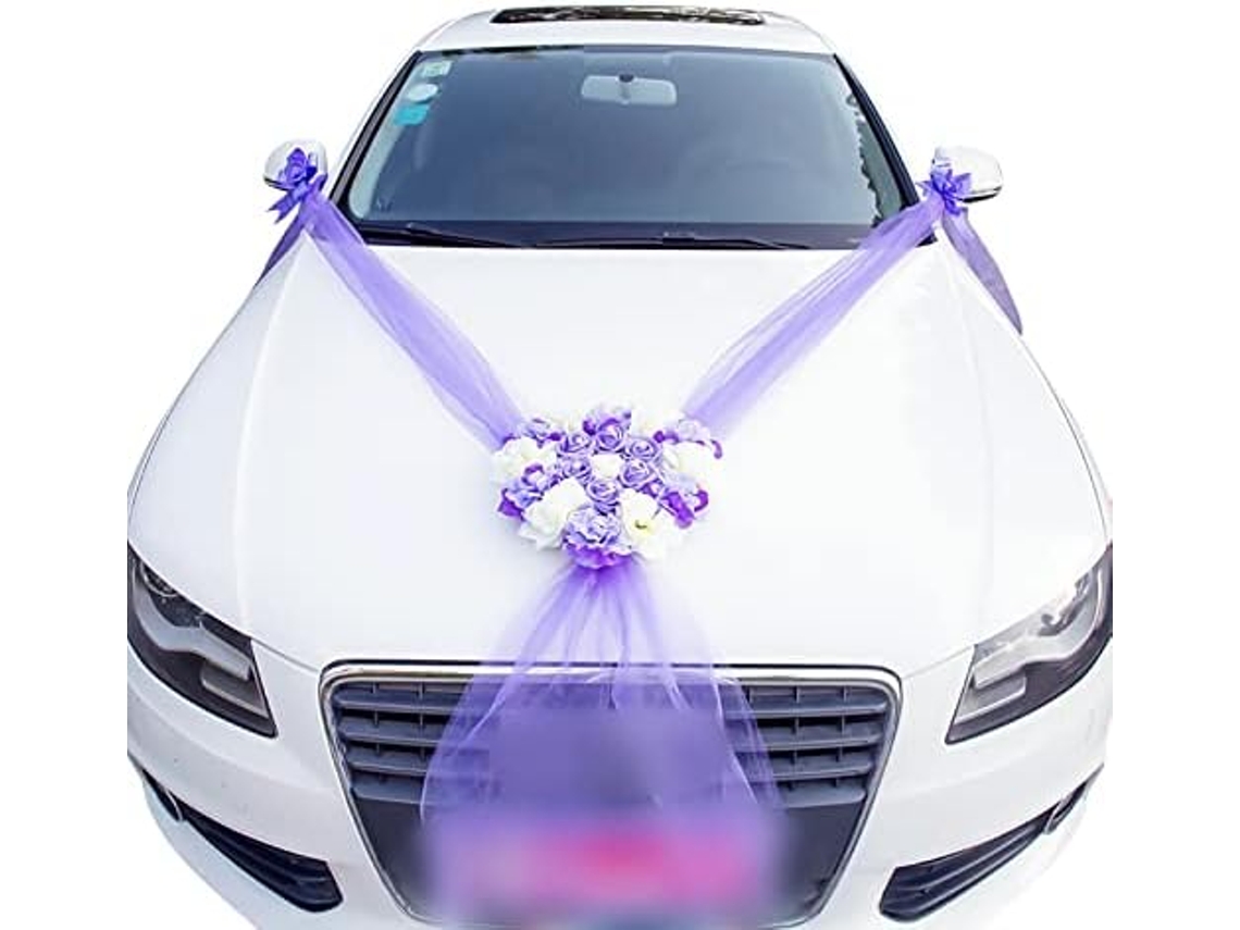 Guirlanda De Rosa Violeta, Decoração De Casamento, Adereço De Carro Com Coração Igvtrade