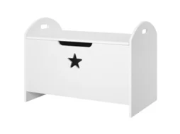 Baú De Brinquedos Organizador De Brinquedos Infantil Com Desenho De Segurança Amplo Espaço 62x40x46,5cm Branco