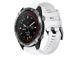Pulseira De Relógio Lurelia Para Garmin Descent Mk 2 Em Silicone Branca