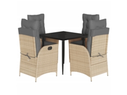 Garden Dining Set, Garden Dining Sets Vidaxl Bege Rattan / Vime (80 X 80 X 74 Cm)