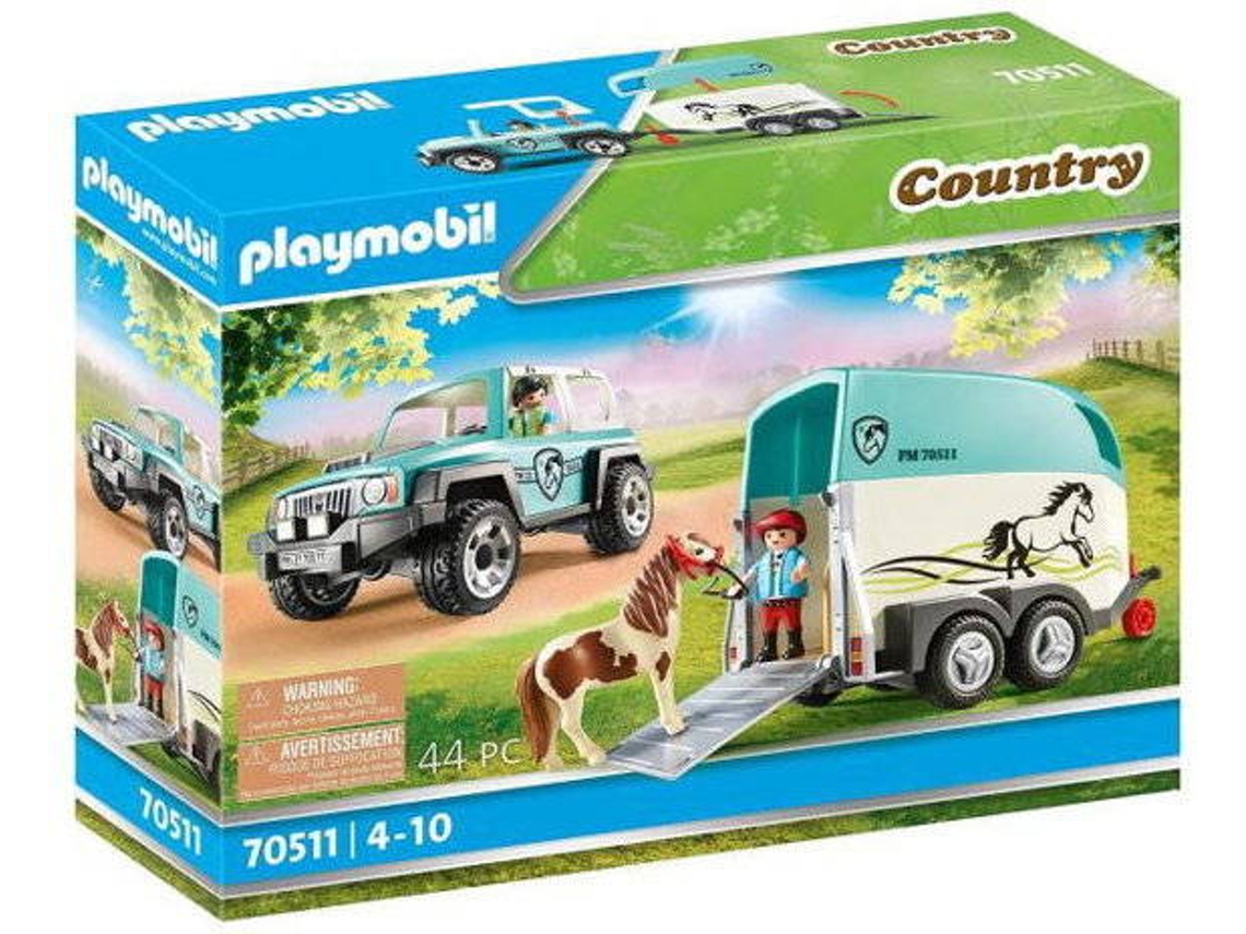 PLAYMOBIL Country: Carro com reboque de pônei (Idade Minima: 4 anos - 44 peças)