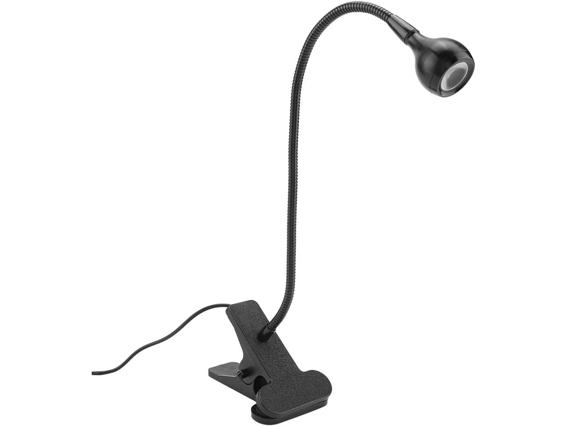 Luminária de mesa LED com brilho ajustável, ideal para estudar e ler em casa, feita de alumínio com luz e plugue USB.