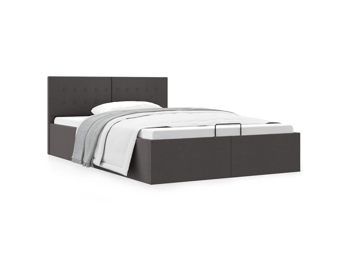 Cama Hidráulica com Arrumação Tecido Cinza Escuro MAISON EXCLUSIVE (120x200 cm)