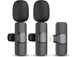 Microfone De Lapela Sem Fio 2 Em 1 Para Iphone E Ipad, Microfone Sem Fio Plug-play Para SUNNY SPACES