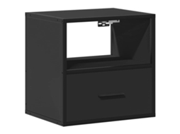 Wall-mounted Bedside Cabinet, Wall-mounted Bedside Cabinets Vidaxl Preto Madeira Processada (n/a)