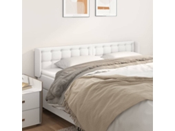 Vidaxl Cabeceira Cama C/ Abas Couro Artificial 183x16x78/88 Cm Branco