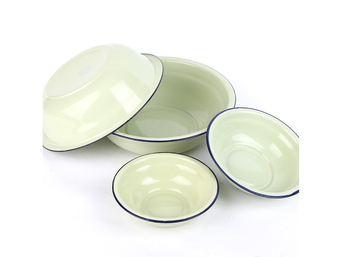 Tigela de Esmalte para Salada Tigela de Sopa Verde/amarela Tigela de Sopa Restaurante SUNNY SPACES