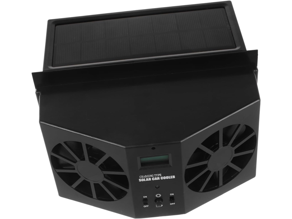 Ventilador Solar Para Carro, Para Ventilação Interna, Janela Em Abs Preto.