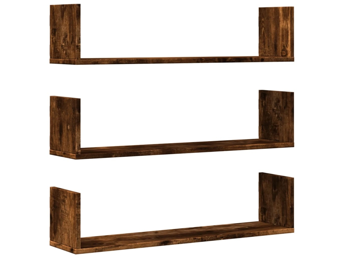 Wall Shelf, Wall Shelves Vidaxl Marrom Madeira Processada (80 X 18 X 18 Cm)