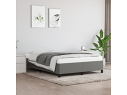 Vidaxl Estrutura De Cama Sem Colchão 140x200 Cm Tecido Cinzento-escuro