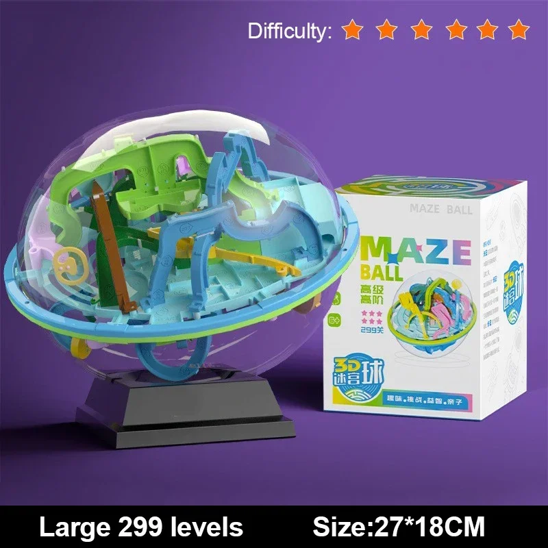 Brinquedo de Quebra cabeça 3d Palácio Dos Leques, Jogo Montessori de Equilíbrio e Eliminação de Obstáculos MDUG (tamanho Grande, Nível 299)