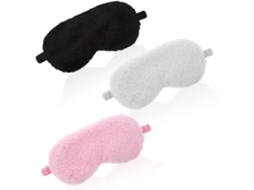 3 Máscaras Olhos Preto/branco/rosa Soft Plush, para Dormir/viagem/soneca ZYBLSSBB