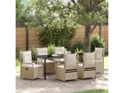 Vidaxl Conjunto De Jantar Para Jardim 7 Unid. Bege E Branco Creme