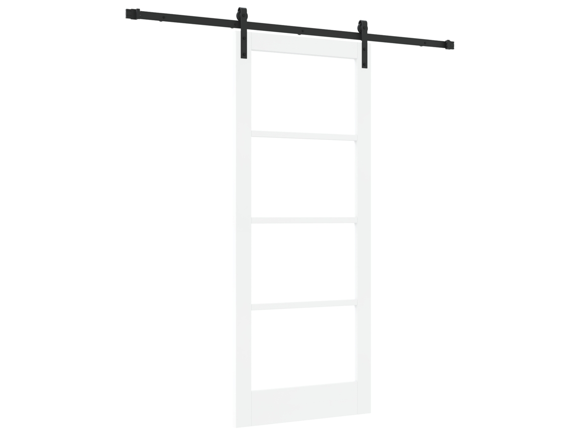 Conjunto 1 Porta Deslizante Vidaxl Branco Madeira De Pinho Maciça (83 X 202 Cm)
