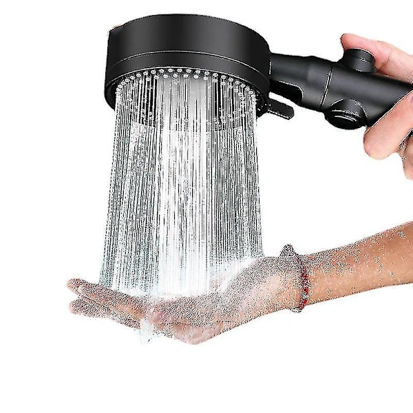 Chuveiro De Mão Alta Pressão Com 5 Jatos E Velocidades Co Aquaforge (preto)