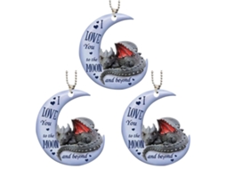Ornamentos de Carro Sapo na Lua 3 Peças
