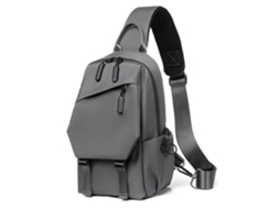 Mochila Tipo Estilingue Bolsa De Lona Para Caminhada Crossbody Com Bolso Antifurto Cinza*