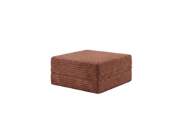 Sofá Modular Puff Convertível Veludo Listado Terracota SKOFFA